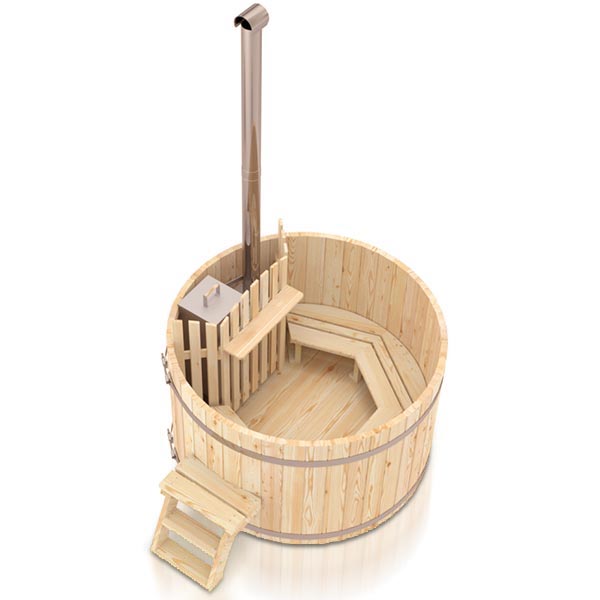 Fjordstamp Kyst – badestamp av tre/ innvendig ovn