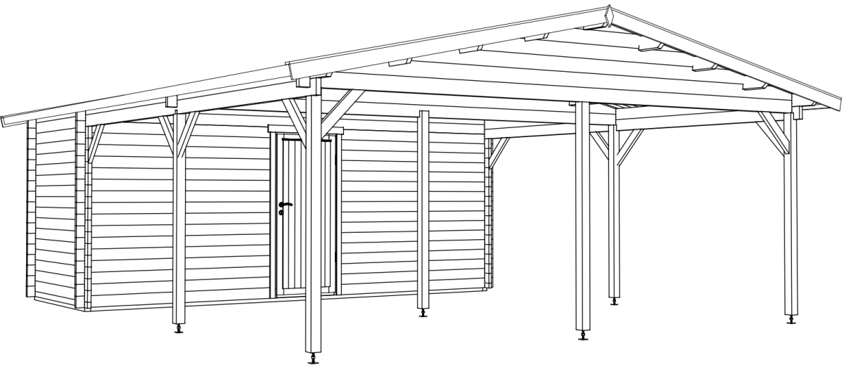 Carport Bjarne – med 11m² bod