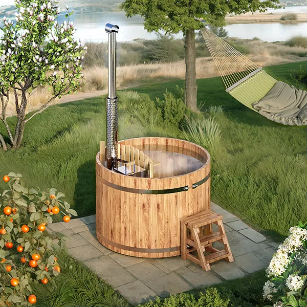 Fjordstamp Kyst – badestamp av tre/ innvendig ovn