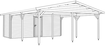 Carport Bjarne – med 11m² bod